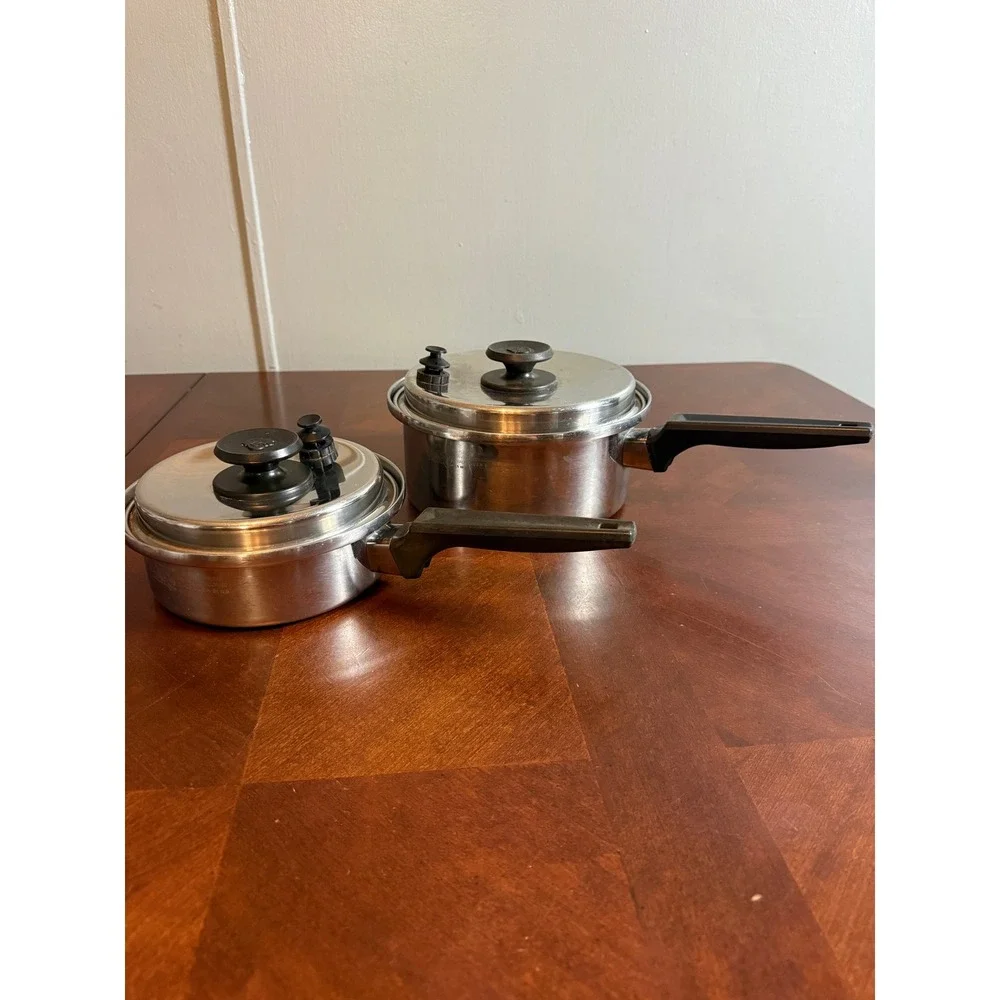 Royal Prestige 7-Ply Stainless Steel Silver Alloy Copper Saucepan Set USA Made
